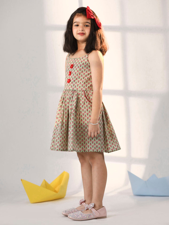 VASTRAMAY Girls' Mint Green Dress - qivii