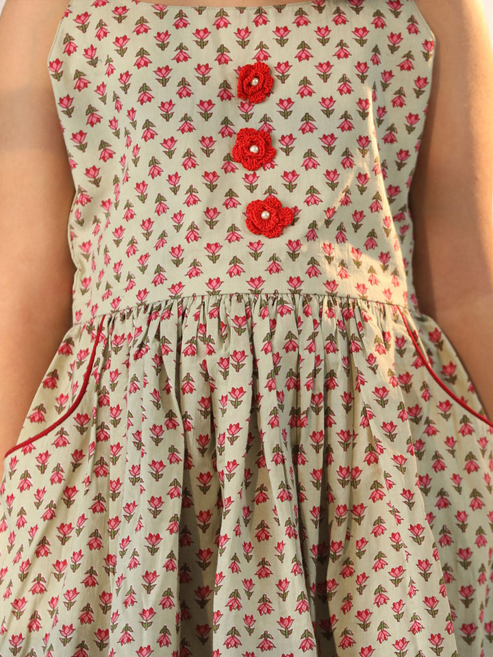 VASTRAMAY Girls' Mint Green Dress - qivii