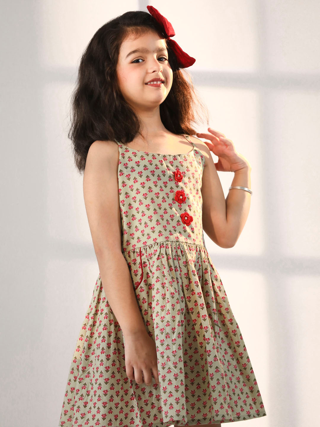 VASTRAMAY Girls' Mint Green Dress - qivii