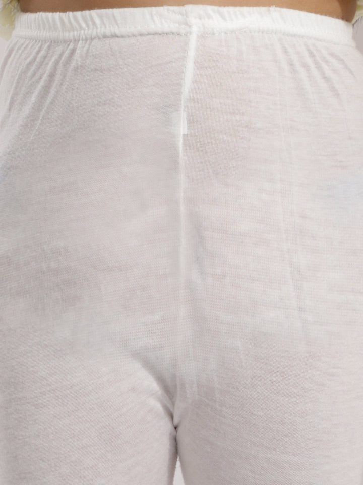 VASTRAMAY Girl's Green Pure Cotton Chikankari Kurta With Leggings - qivii