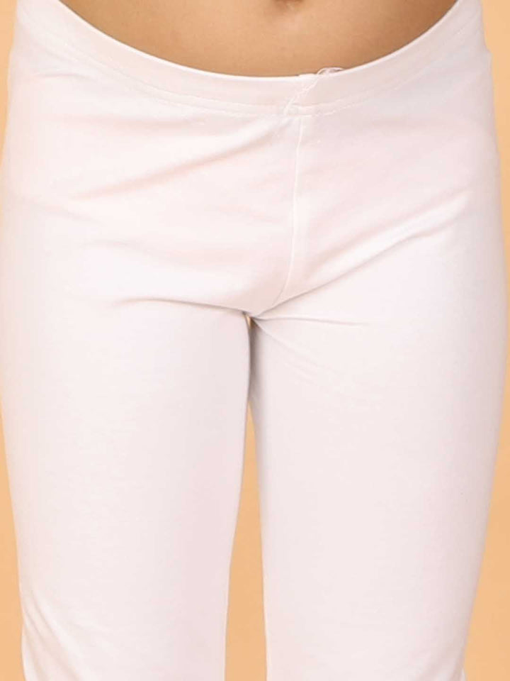 VASTRAMAY Girls Yellow Pure Cotton Chikankari Kurta With Leggings - qivii