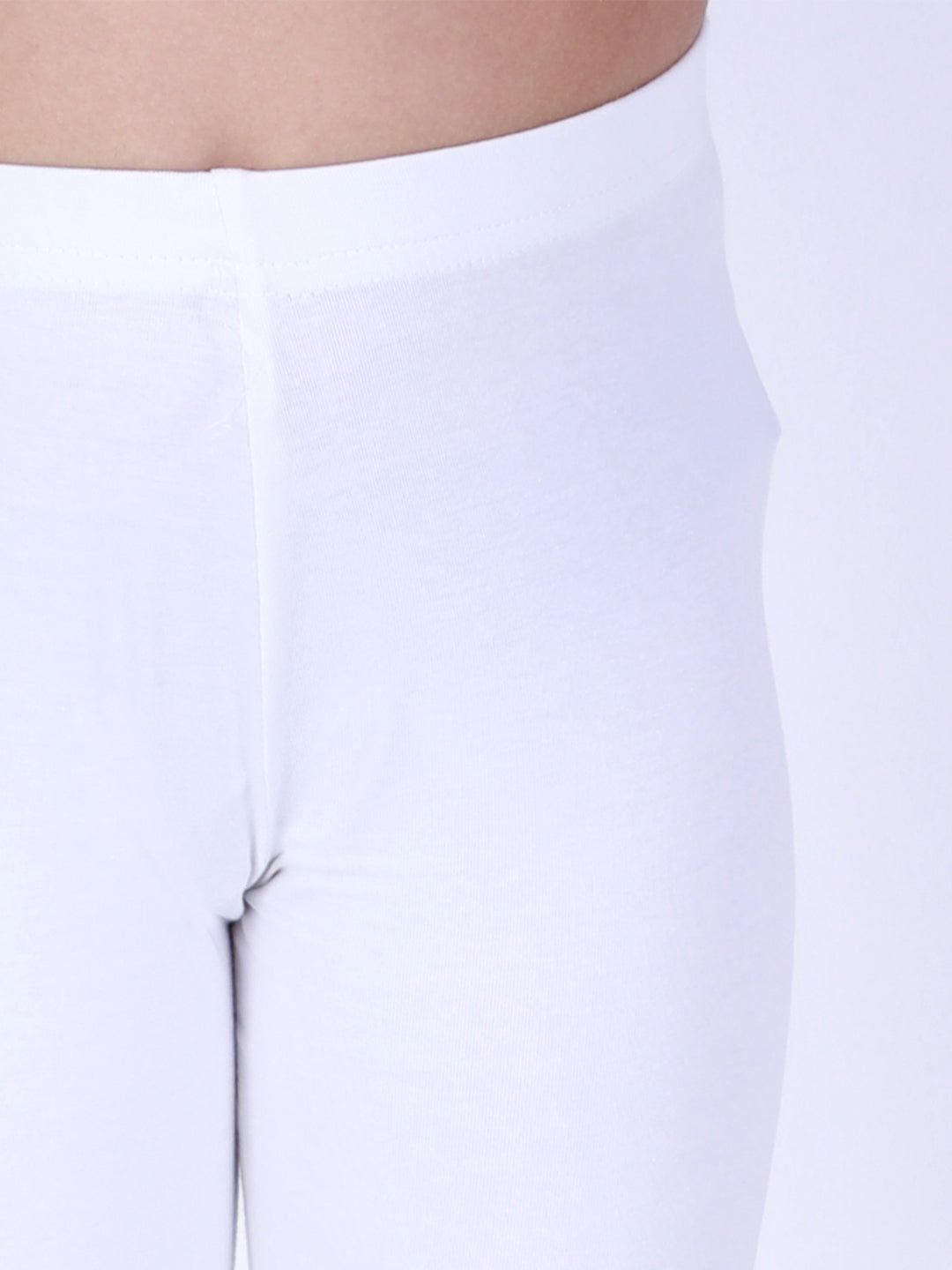 VASTRAMAY Girl's White Pure Cotton Chikankari Kurta With Leggings - qivii