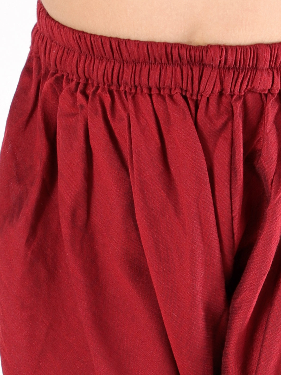 VASTRAMAY Girl's Maroon Mirror Kurta Pyjama Set - qivii