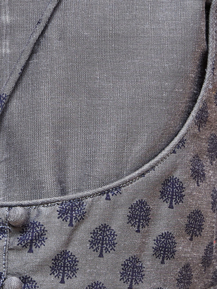 VASTRAMAY Girls Grey Anarkali Kurta Pyjama Set With Potli Bag - qivii