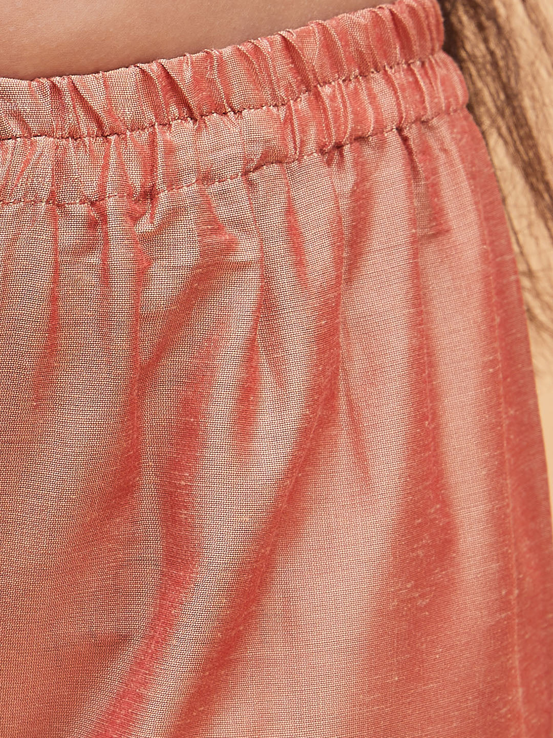 VASTRAMAY Girls Pink Anarkali Kurta Pyjama Set With Potli Bag - qivii