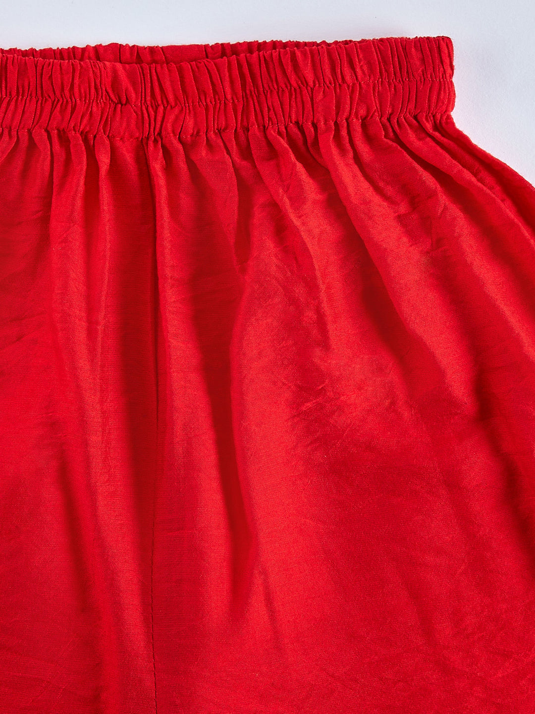 VASTRAMAY Girls' Red Kurta Palazzo Set - qivii