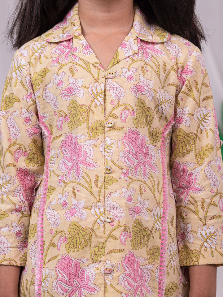 VASTRAMAY Girls' Yellow Printed Kurta Patiala Set - qivii