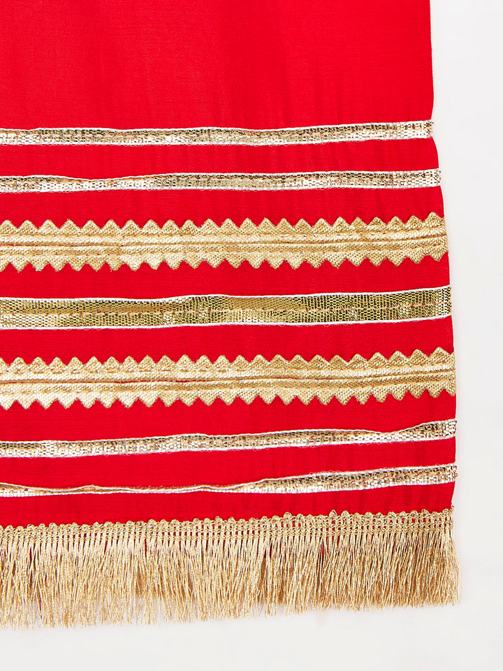 VASTRAMAY Girls' Kurta Set With Dupatta - qivii