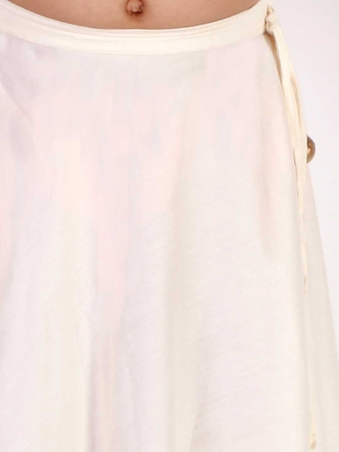 VASTRAMAY Girl's Viscose Crop Top Skirt And Drape Dupatta Set - qivii