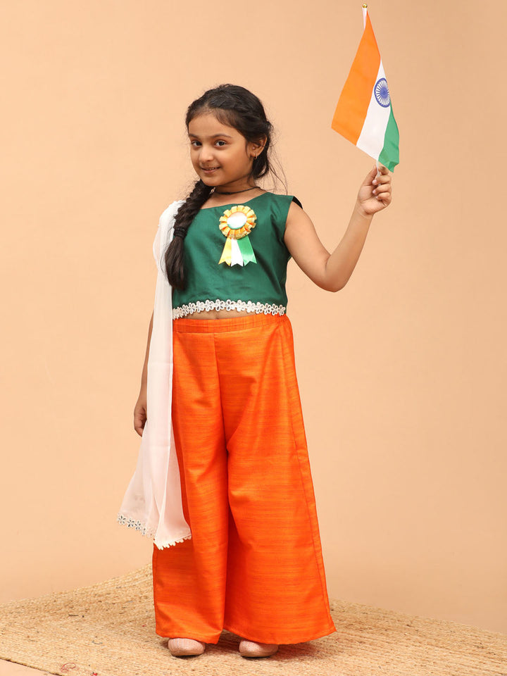 VASTRAMAY Girl's Republic Day Special Palazzo Set - qivii