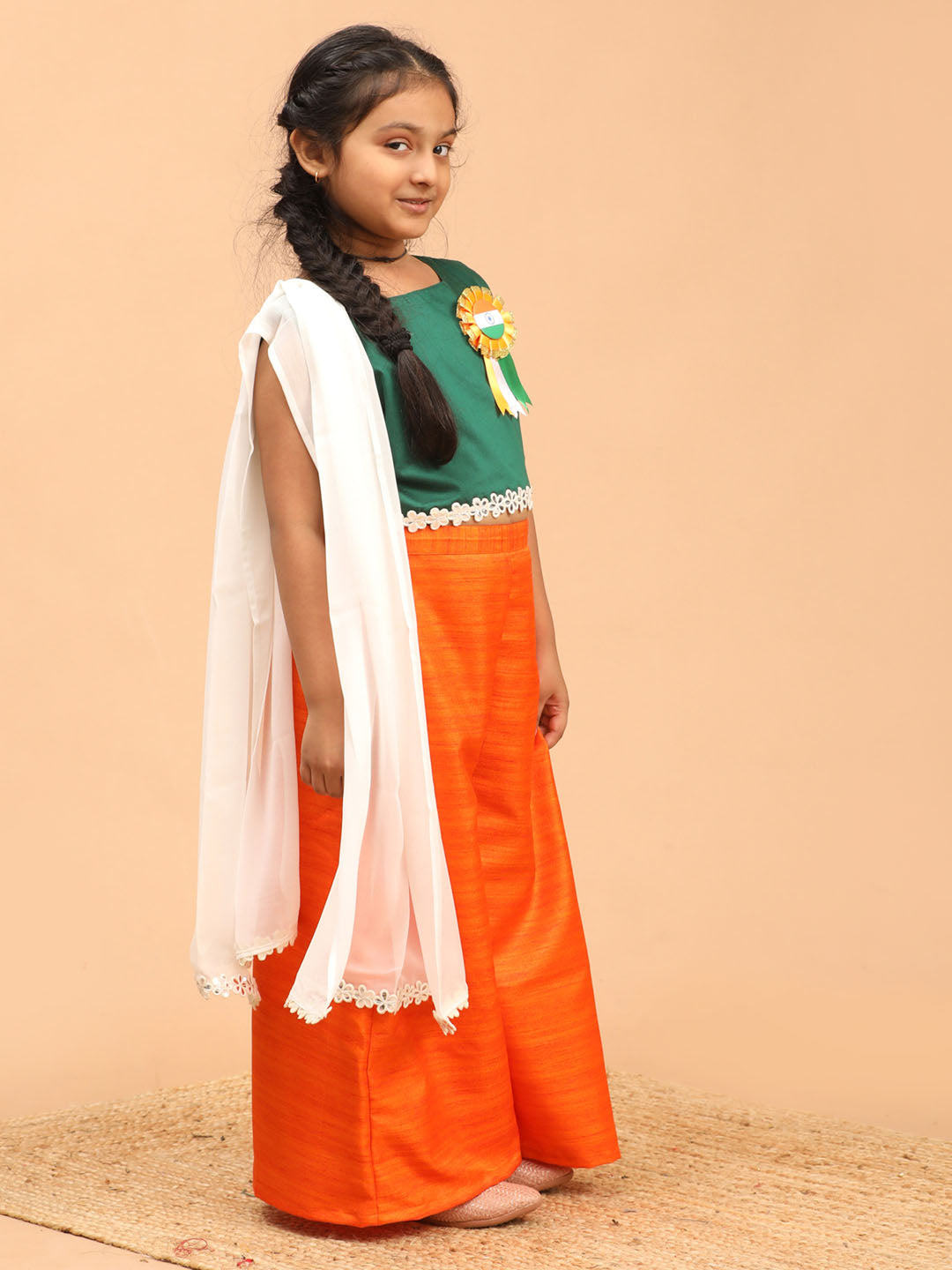 VASTRAMAY Girl's Republic Day Special Palazzo Set - qivii