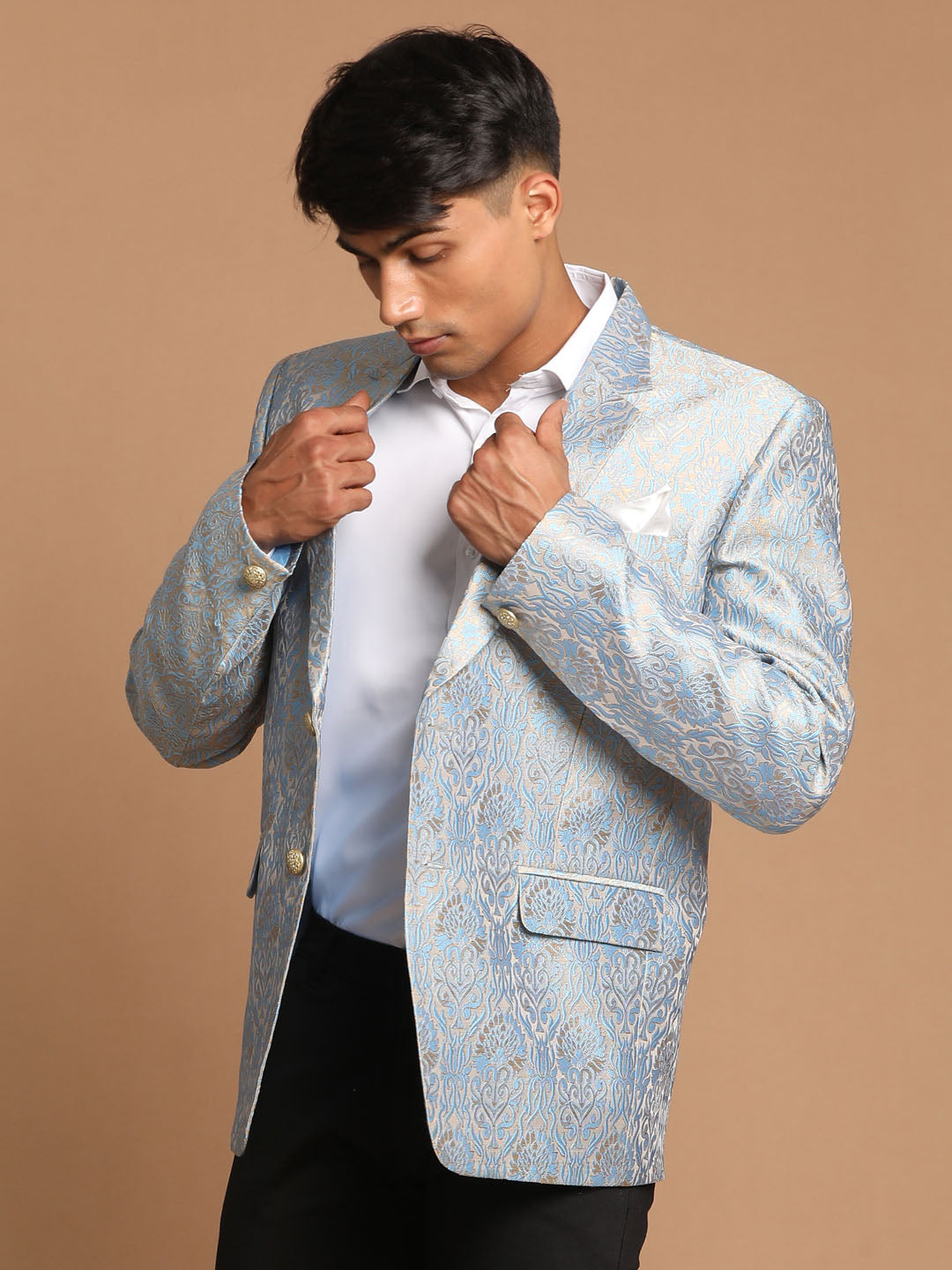 Men's Gray Woven Blazer