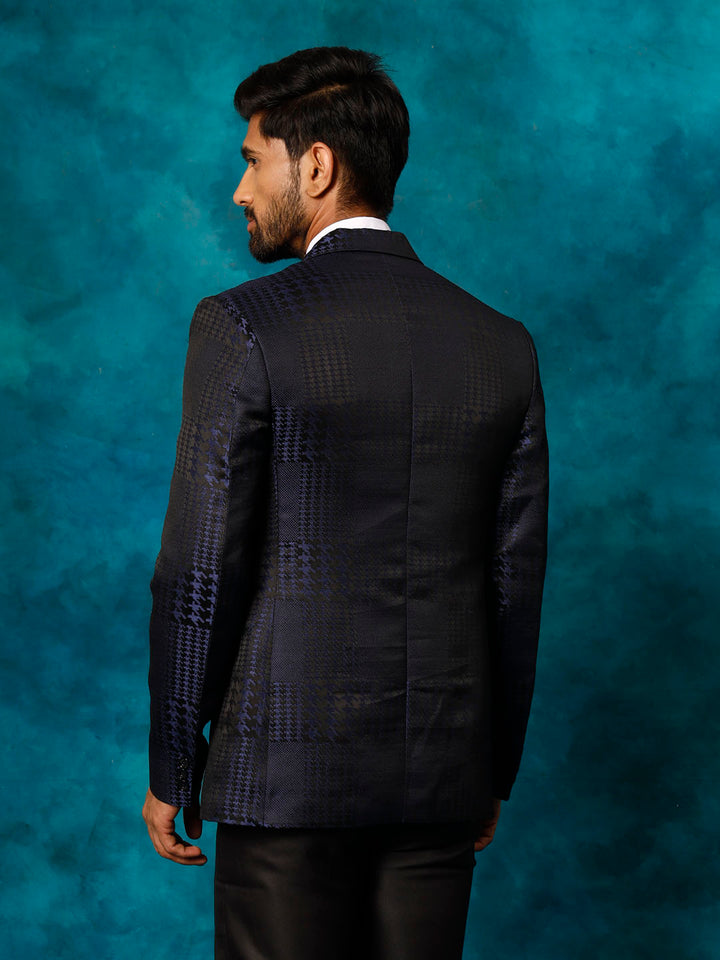 Men's Blue Houndstooth Blazer