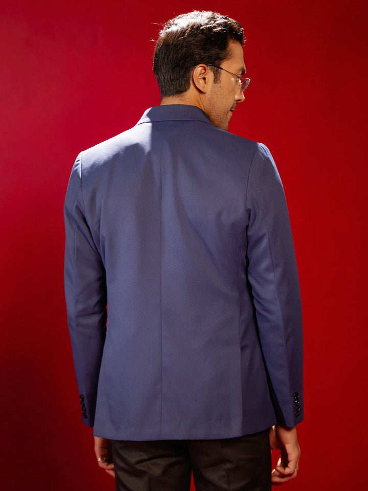 Men's Blue Satin Blazer
