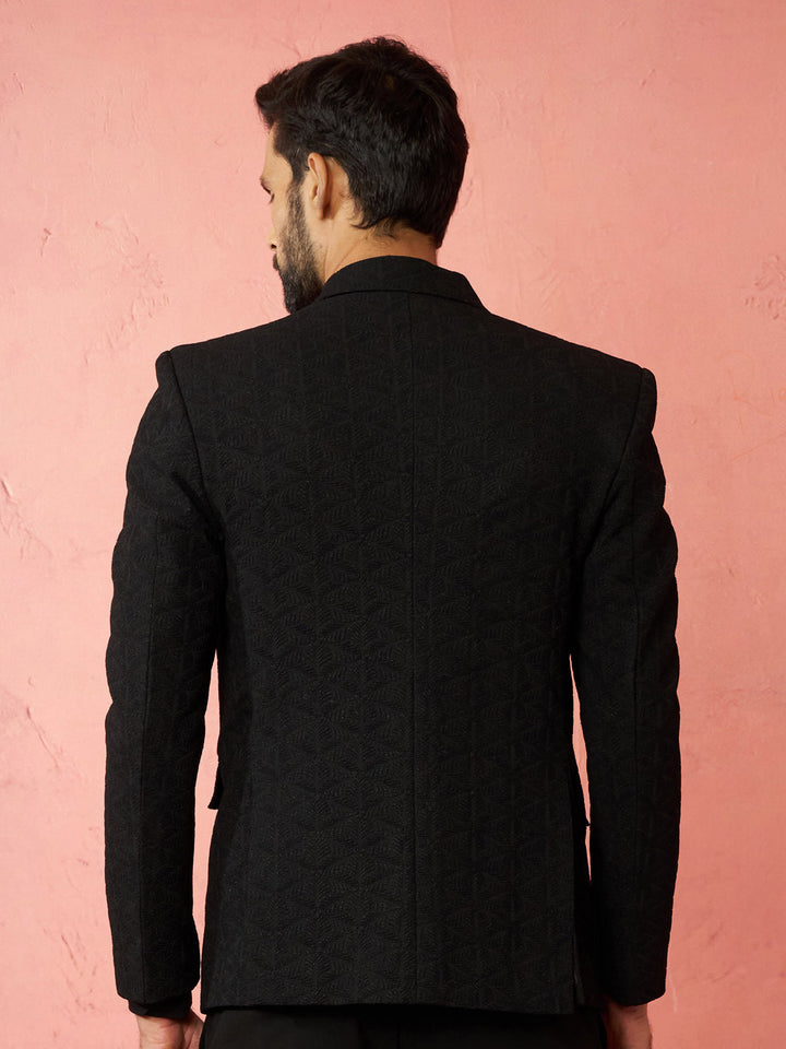 Men's Black Bafta Embossed Blazer