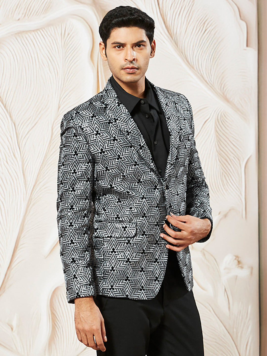 Men's Grey Velvet Blazer