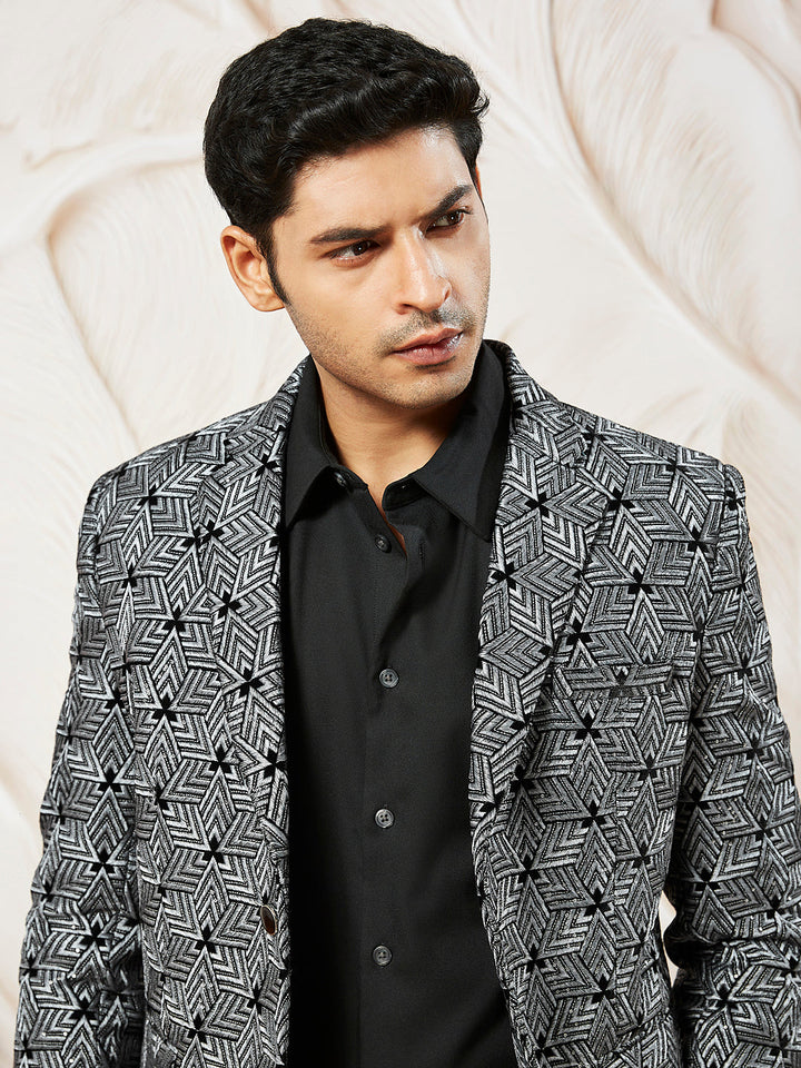 Men's Grey Velvet Blazer