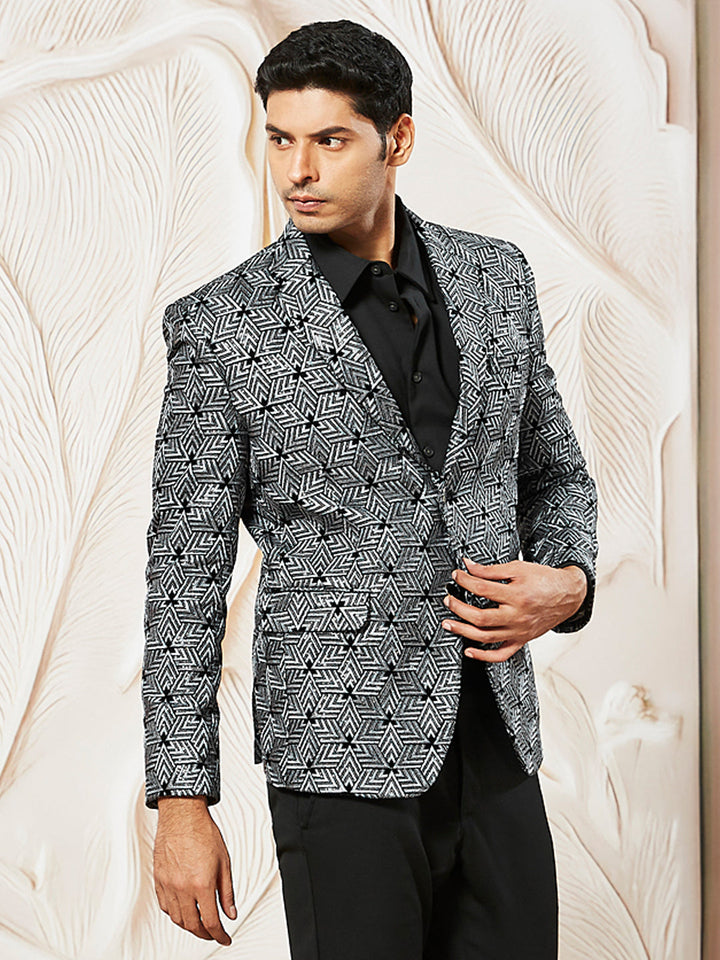 Men's Grey Velvet Blazer