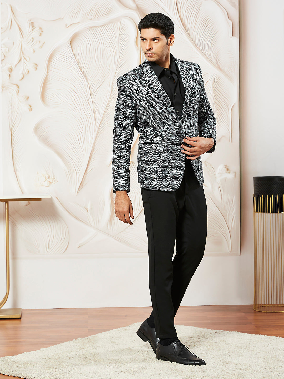 Men's Grey Velvet Blazer
