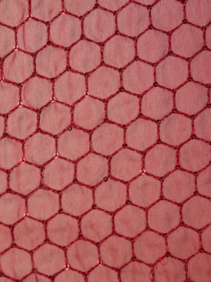 Men's Maroon Georgette Plain Dupatta