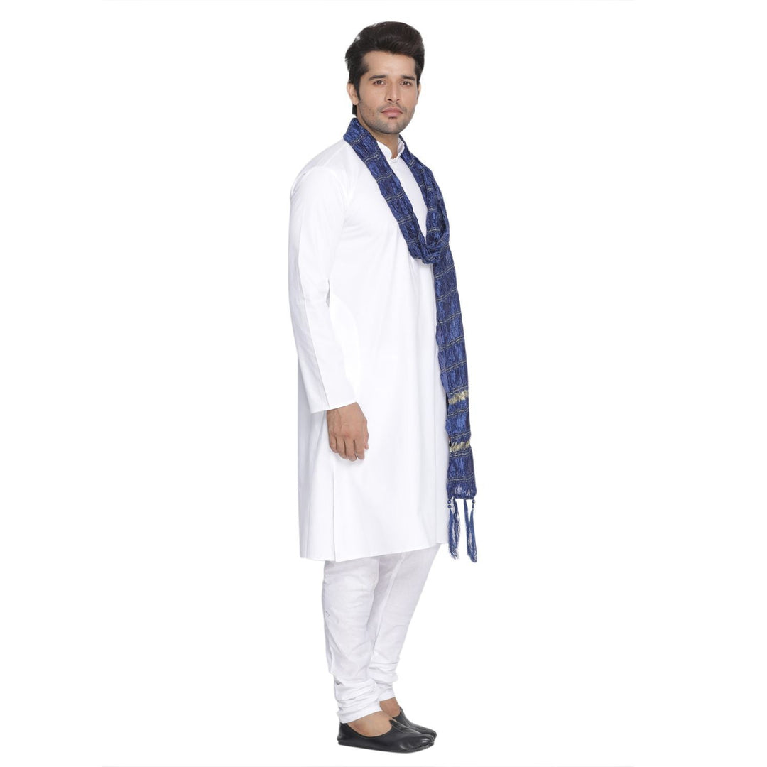VASTRAMAY Men's Blue Viscose Dupatta