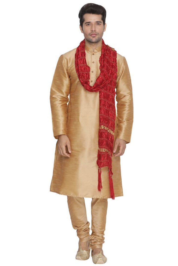 VASTRAMAY Men's Maroon Viscose Dupatta