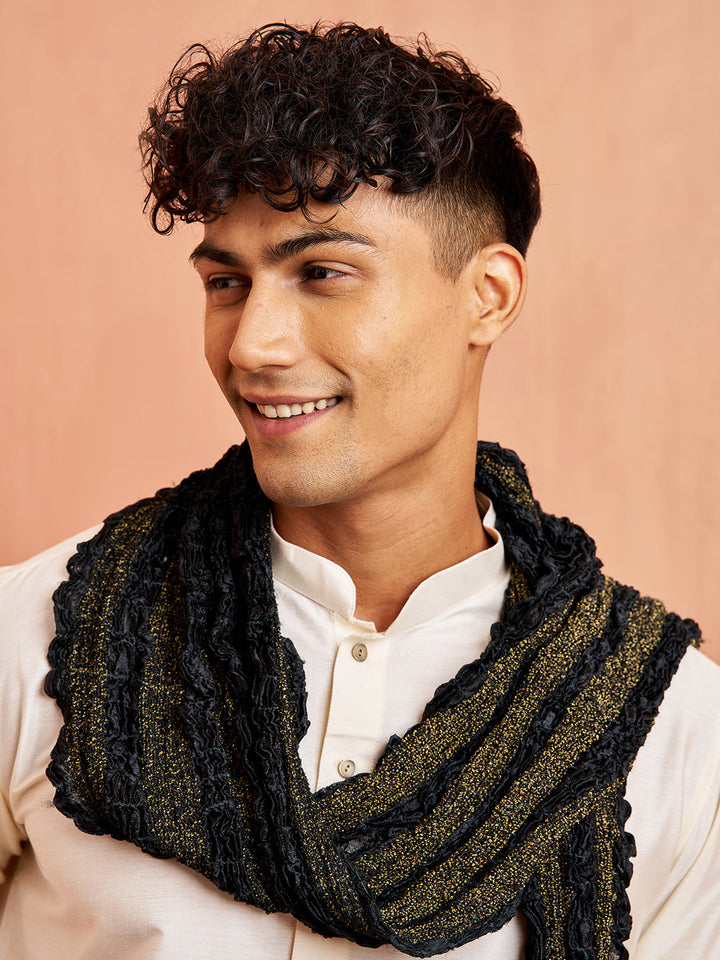 Elegant Black Crushed Dupatta