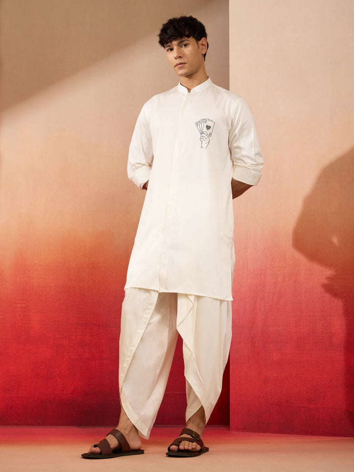 Men's Cream Viscose Dhoti Pants
