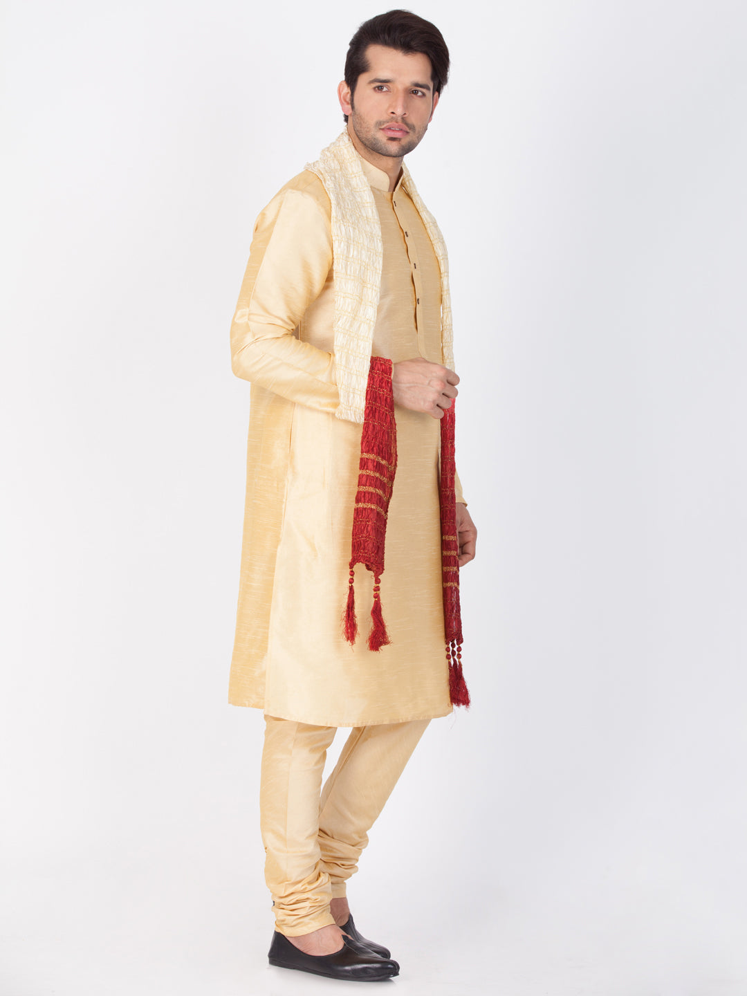 Men's Beige Viscose Dupatta Only