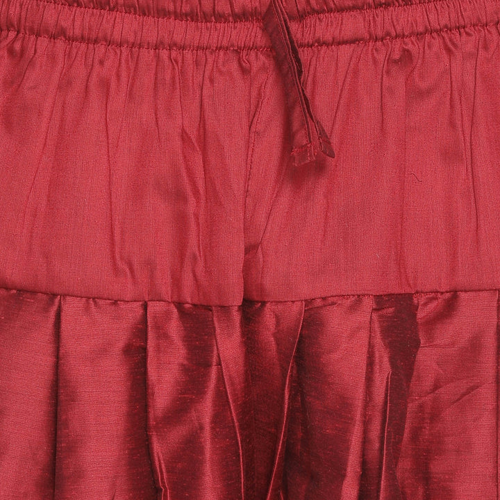 VASTRAMAY Men's Black Jute Cotton Blend Sherwani Set