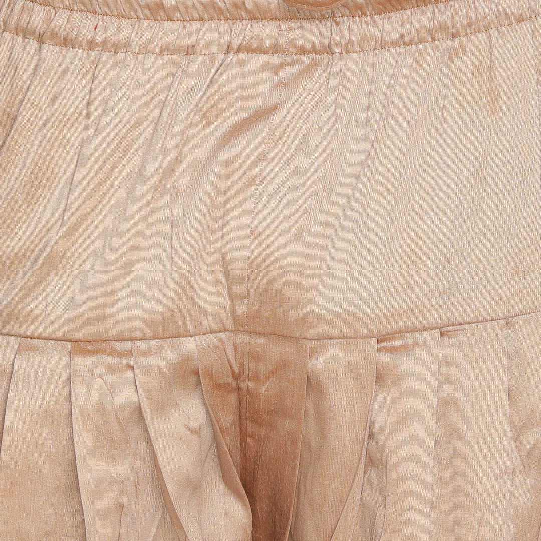 VASTRAMAY Men's Maroon Jute Cotton Blend Sherwani Set