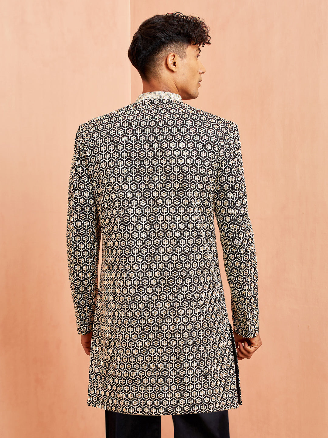 Men's Black Indo-Western & Pant Set