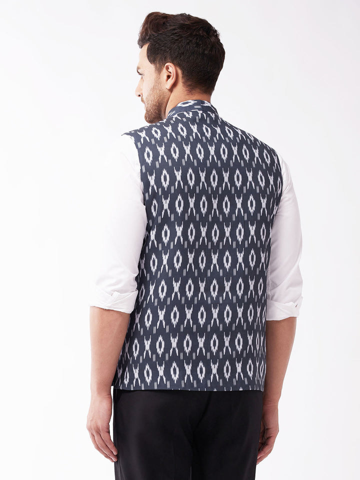 Men's Black Cotton Nehru Jacket