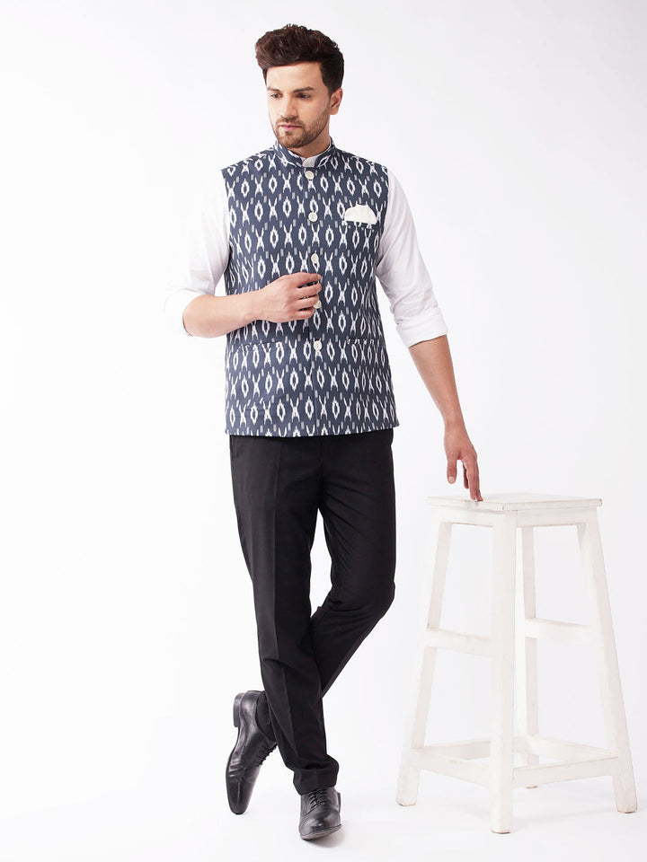 Men's Black Cotton Nehru Jacket