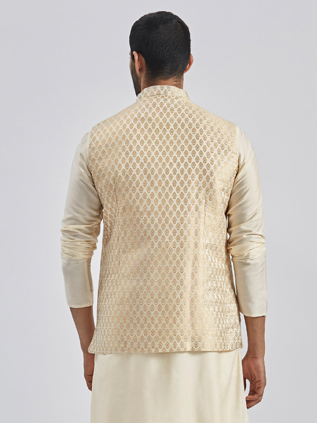 Men's Gold Viscose Nehru Jacket