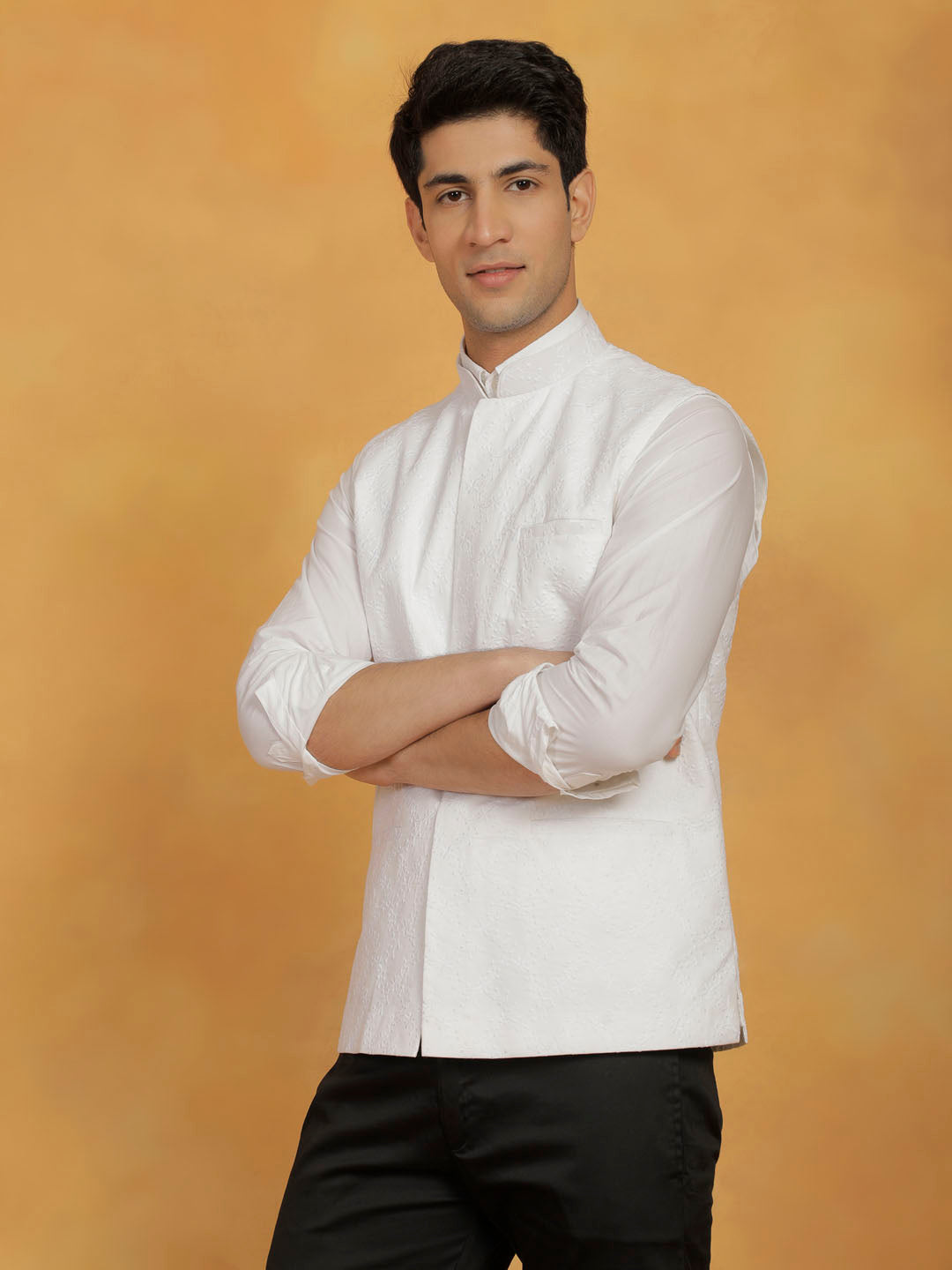 Men's White - Nehru Jacket