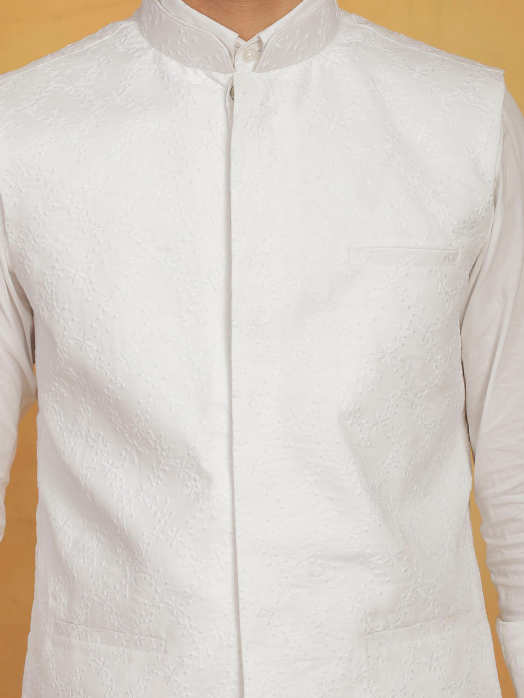 Men's White - Nehru Jacket