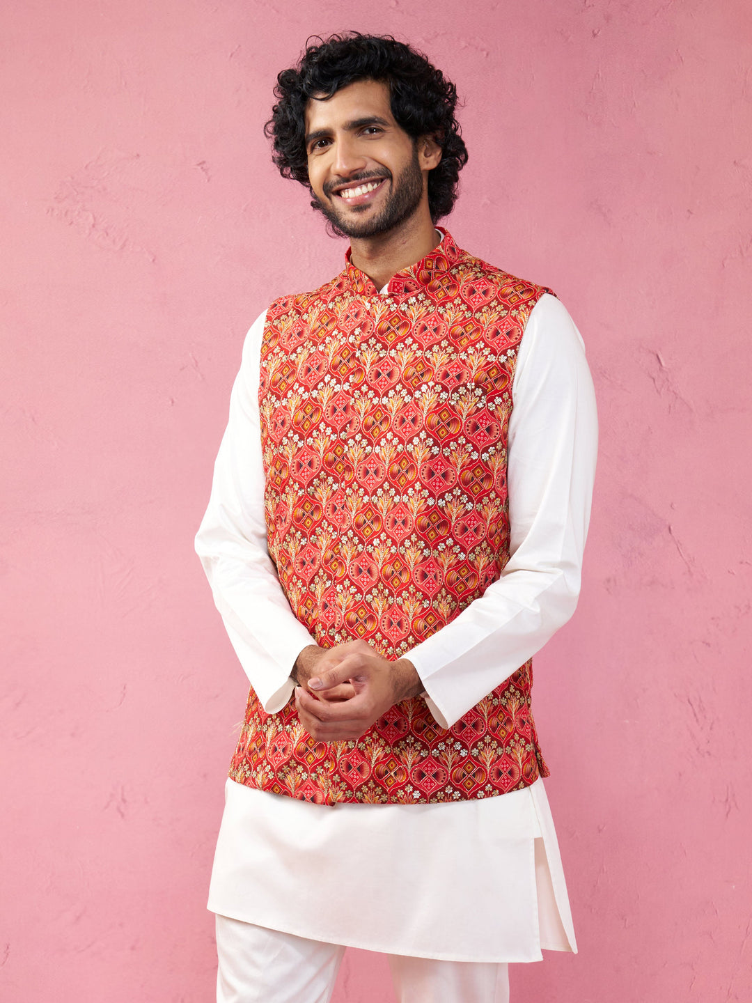 Men's Red - Nehru Jacket