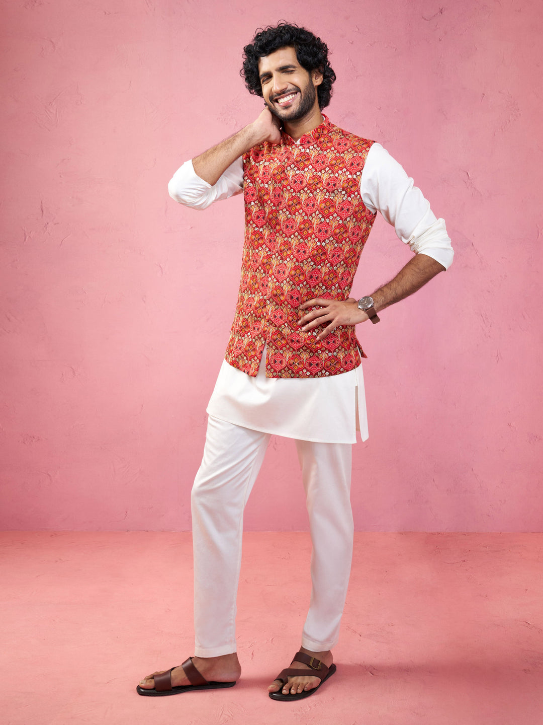 Men's Red - Nehru Jacket