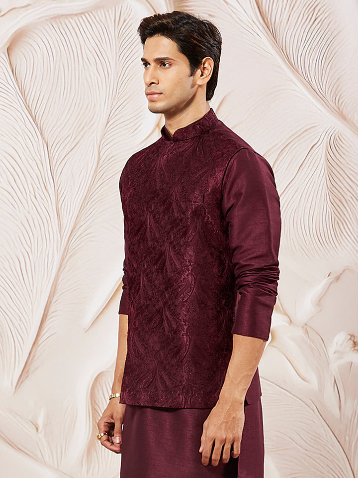 Men's Maroon - Nehru Jacket