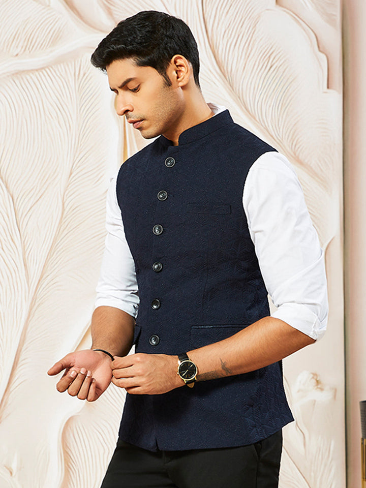 Men's Navy Blue - Nehru Jacket