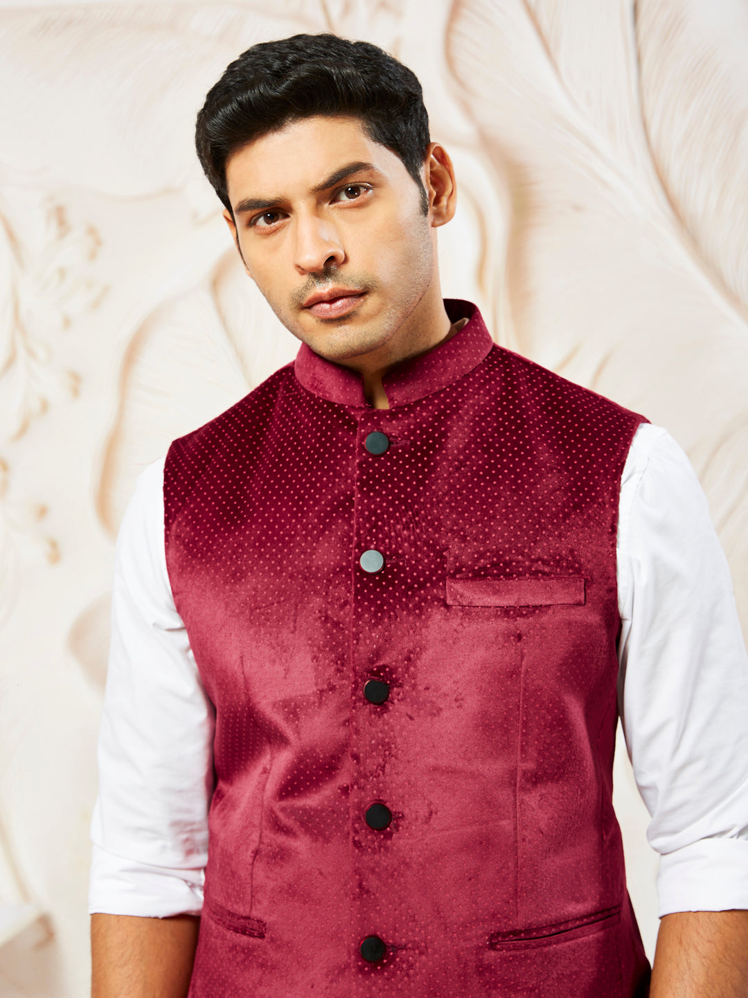 Men's Maroon - Nehru Jacket