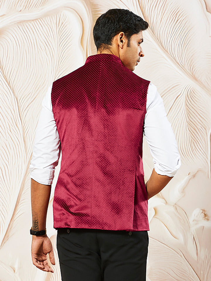 Men's Maroon - Nehru Jacket
