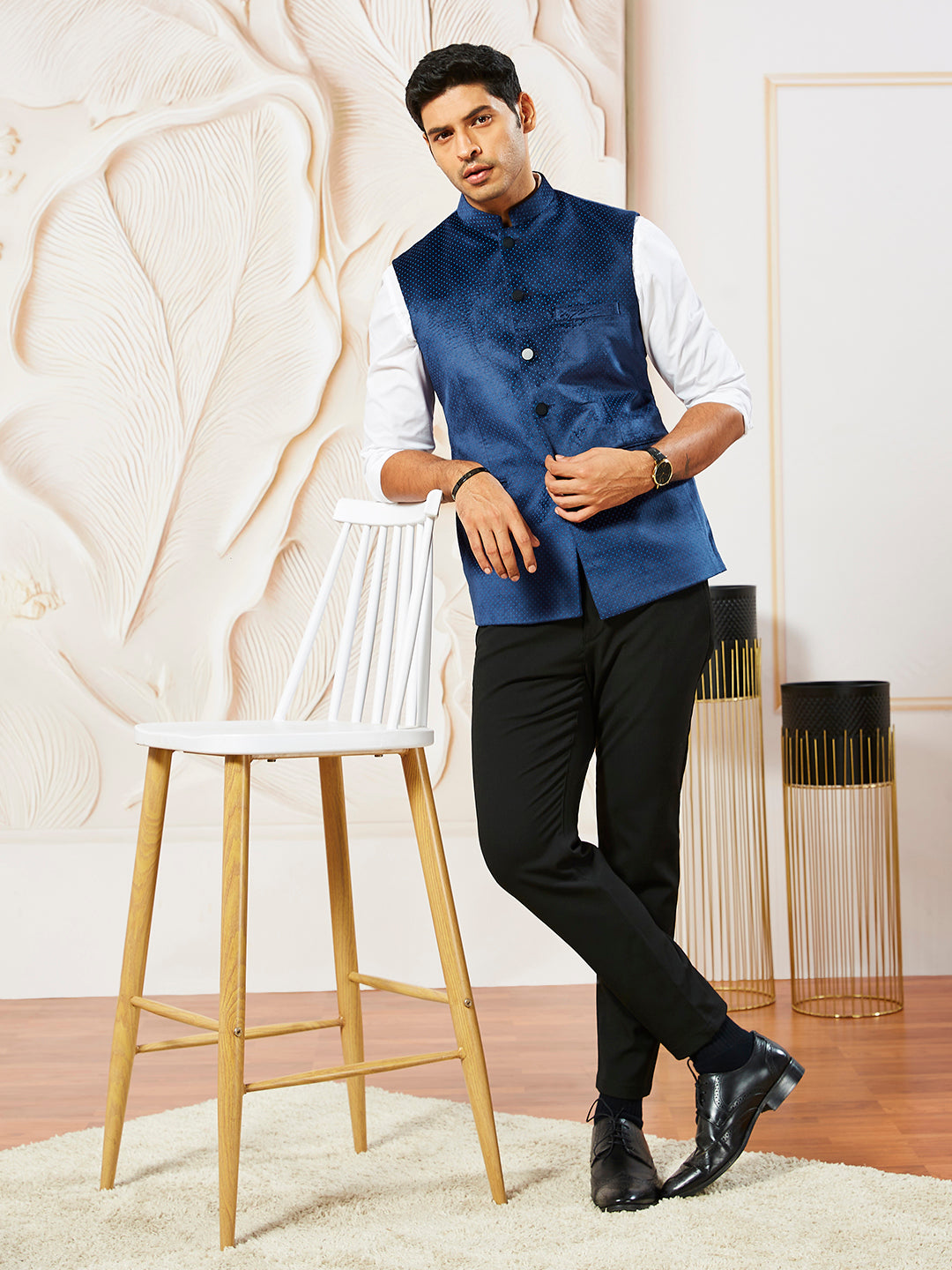 Men's Navy Blue - Nehru Jacket