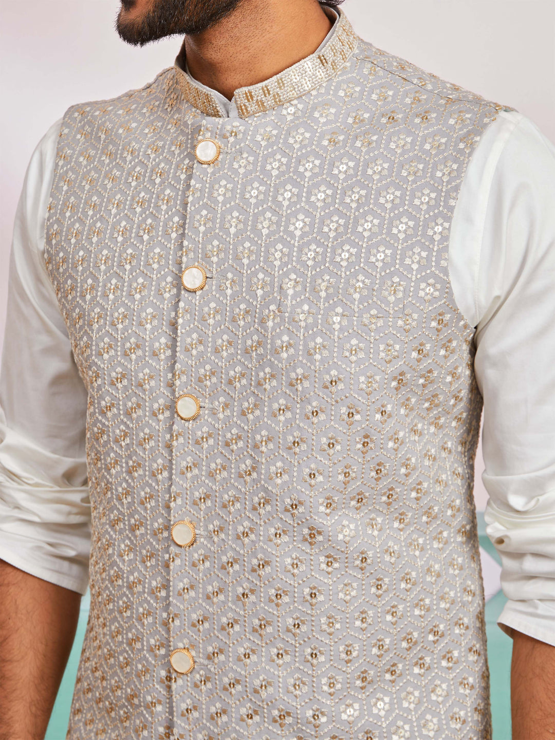Men's Gray - Nehru Jacket Only