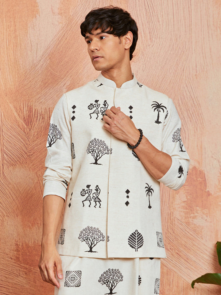 Men's Cream Cotton Jacket