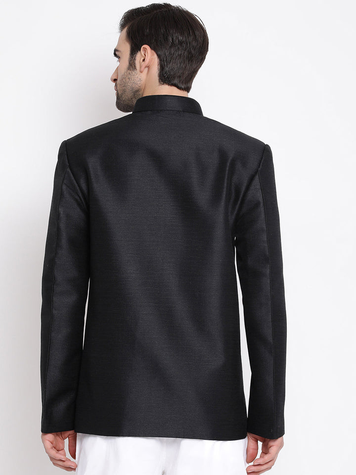 Men's Black Silk Blend Jodhpuri