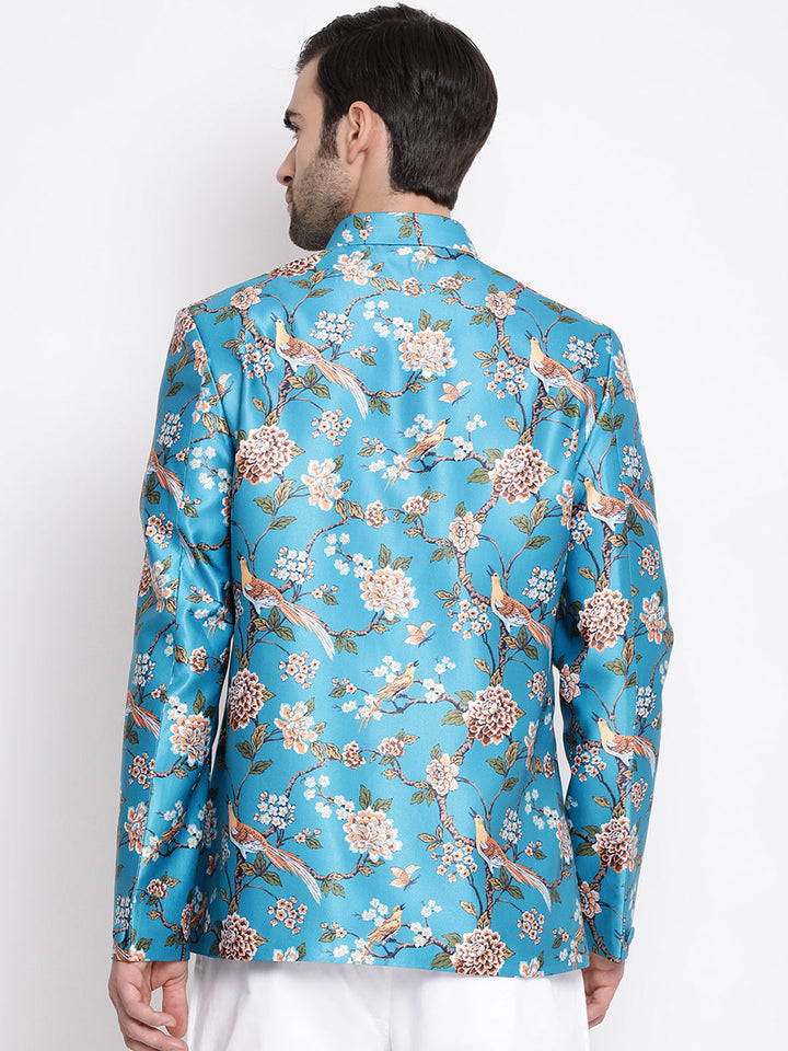 Men's Turquoise Silk Blend Jodhpuri