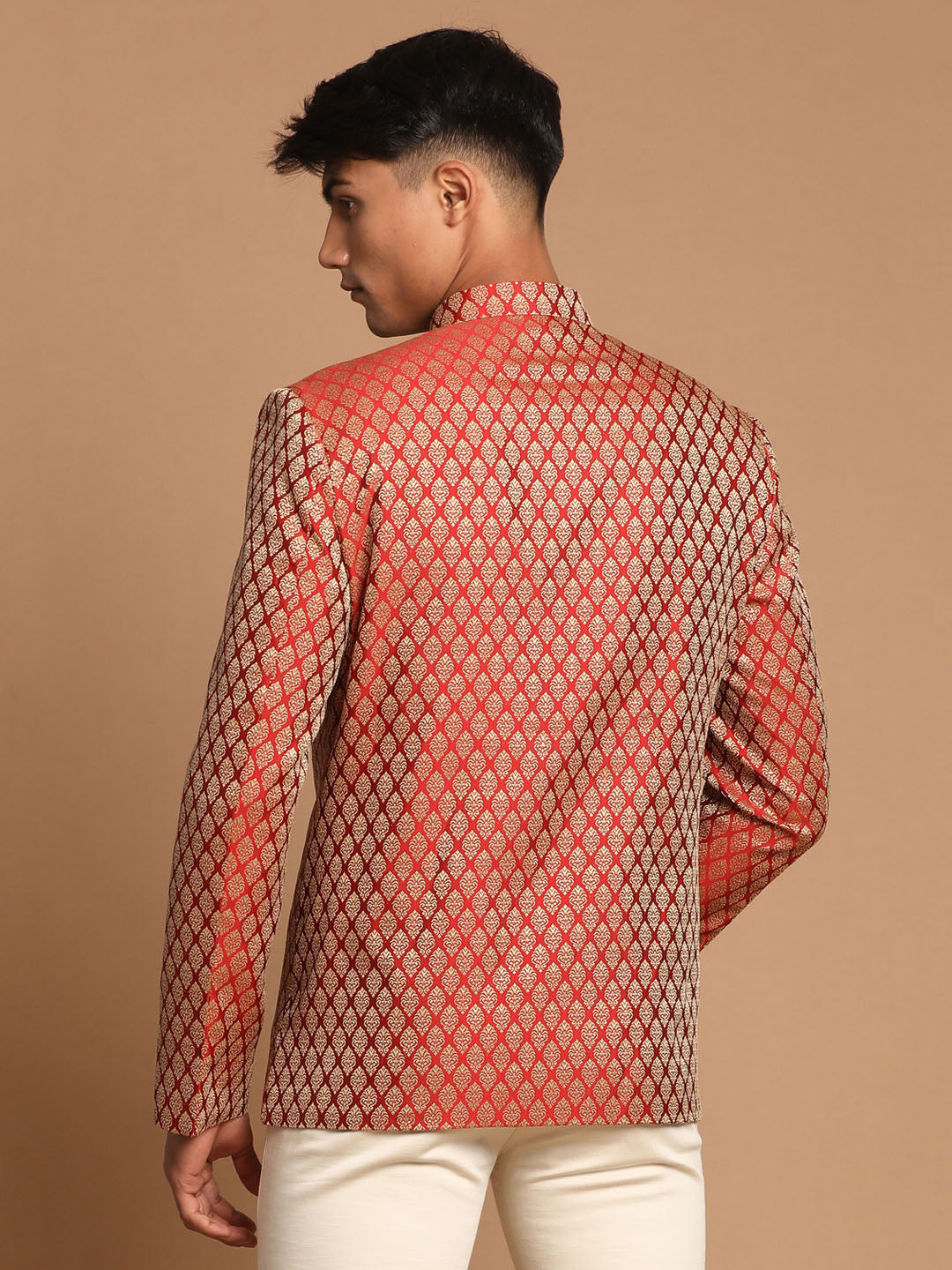 Men's Maroon Silk Blend Ethnic Jodhpuri