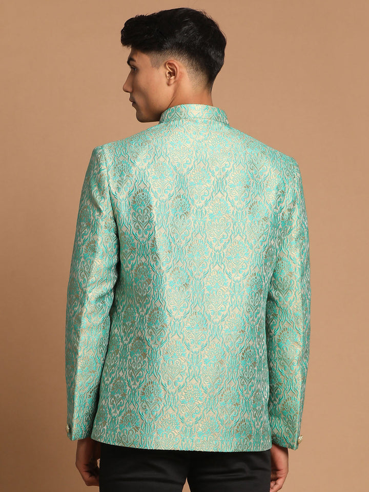 Men's Green Woven Jodhpuri